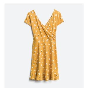 Close Floral Faux Wrap Knit Dress